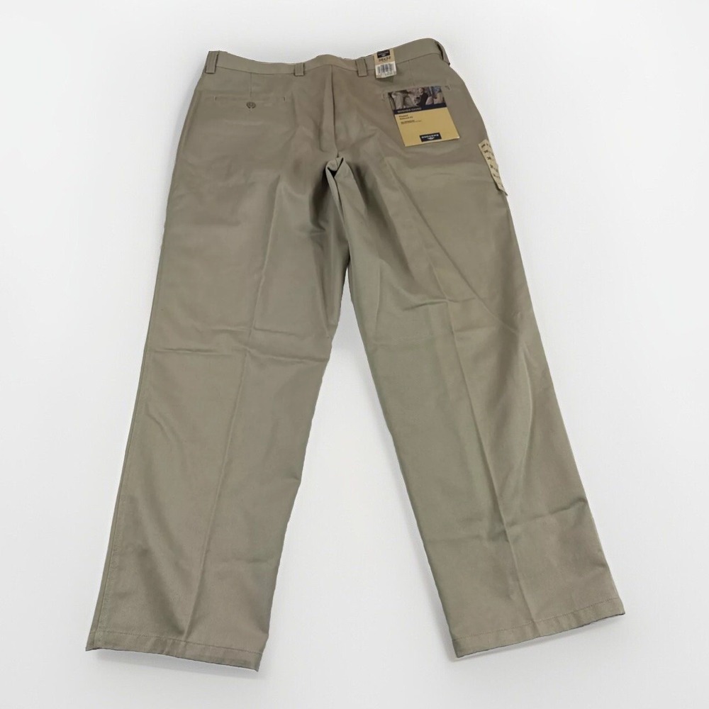 Dockers Washed Chino Pleated Pants Men 38x32 Tan Slacks Trousers Relaxed Fit NEW